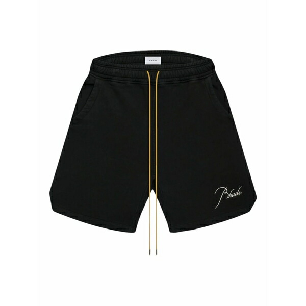 ルード メンズ カジュアルパンツ ボトムス Logo-embroidered drawstring shorts Black|asty