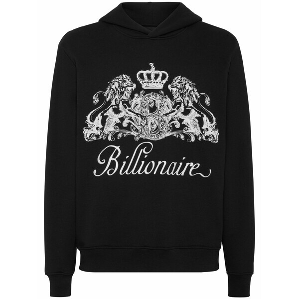 ビリオネア メンズ パーカー・スウェットシャツ アウター Logo-print cotton hoodie Black トップス-パーカー