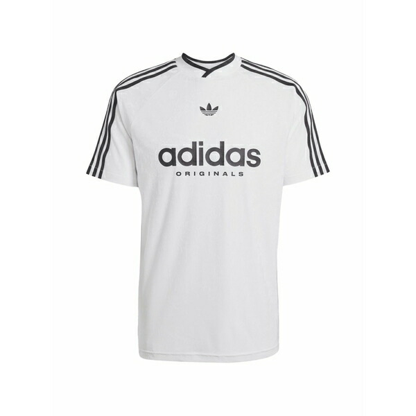 アディダス メンズ Tシャツ トップス Adicolor logo-print t-shirt White|asty