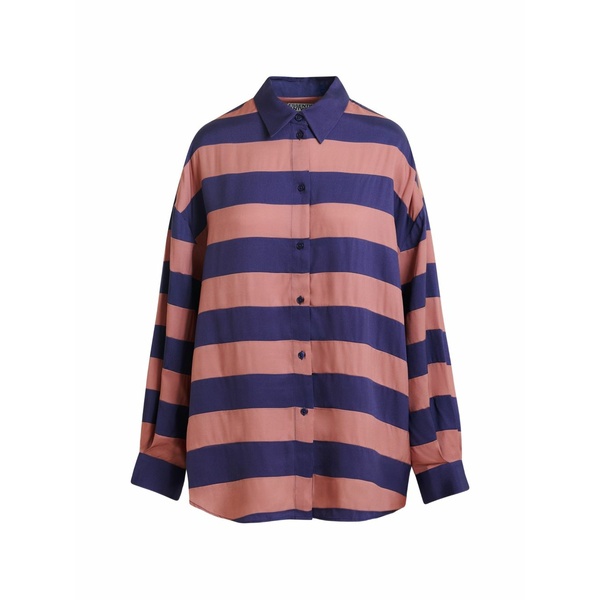 エッセンシャルアントワープ レディース シャツ トップス Striped-pattern shirt Blue｜asty