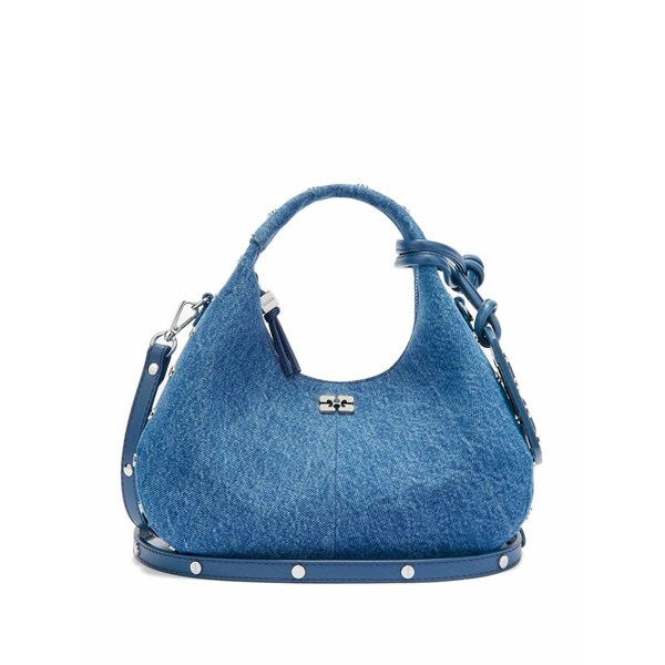 ガニー レディース トートバッグ バッグ Stud-embellished denim tote bag Blue|asty