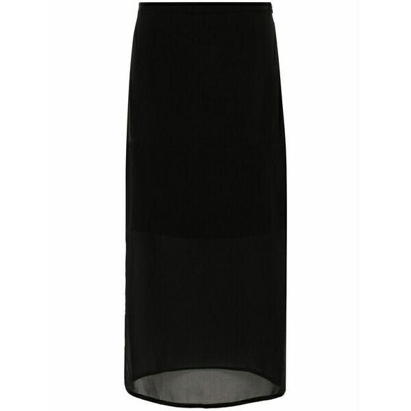 スポーツマックス レディース スカート ボトムス Semi-sheer panel midi skirt Black｜asty