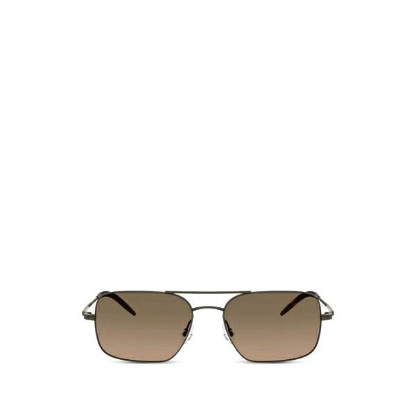 オリバーピープルズ メンズ サングラス・アイウェア アクセサリー Victory ii rectangle-frame sunglasses Grey｜asty