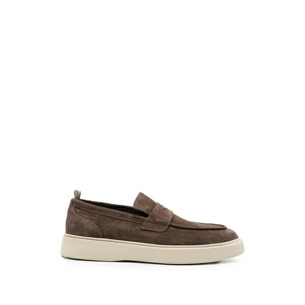 オフィチーネ クリエイティブ メンズ スリッポン・ローファー シューズ Frame penny loafers Brown｜asty