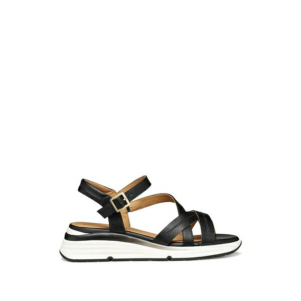 ジェオックス レディース サンダル シューズ Crossover-strap buckle-fastening sandals Black|asty