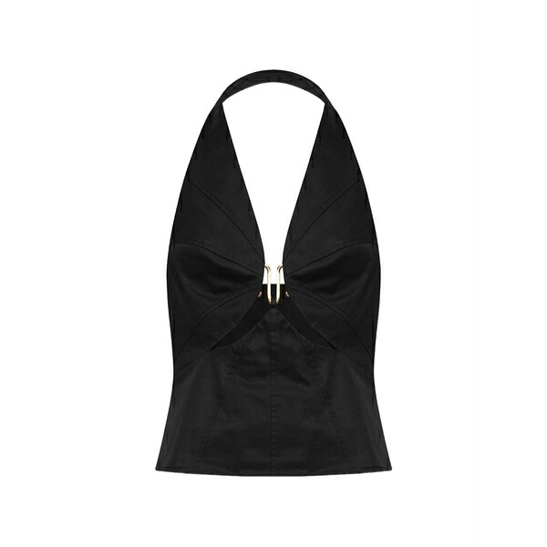 カルトガイア レディース カットソー トップス Elorae halterneck top Black|asty