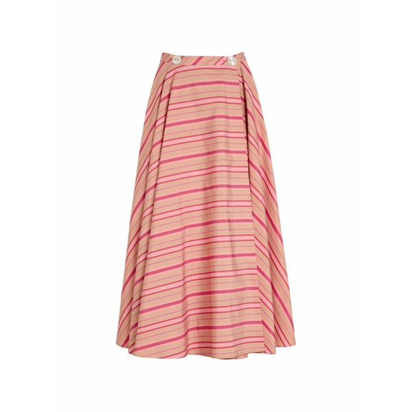 ティエリー・コルソン レディース スカート ボトムス Audrey striped button-fastening maxi skirt Neutrals｜asty