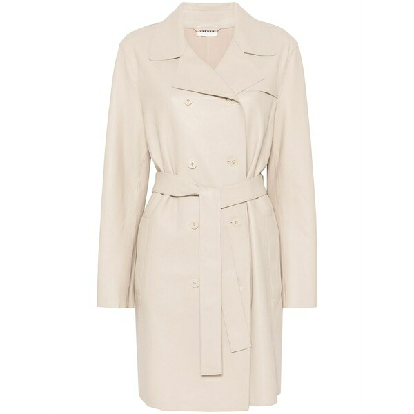 パロッシュ レディース コート アウター Leather trench coat Neutrals｜asty