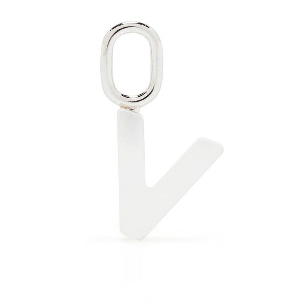 マリア ブラック レディース ピアス＆イヤリング アクセサリー Lucid letter v charm White｜asty