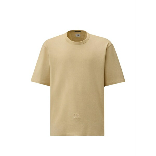 シーピーカンパニー メンズ Tシャツ トップス Short-sleeve crew neck t-shirt Neutrals｜asty