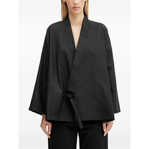 ケンゾー レディース ジャケット&ブルゾン アウター Tie-waist jacket Black|asty