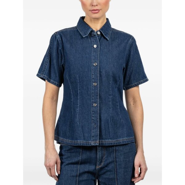 ディーエル1961 レディース シャツ トップス Joice short-sleeve shirt Blue｜asty