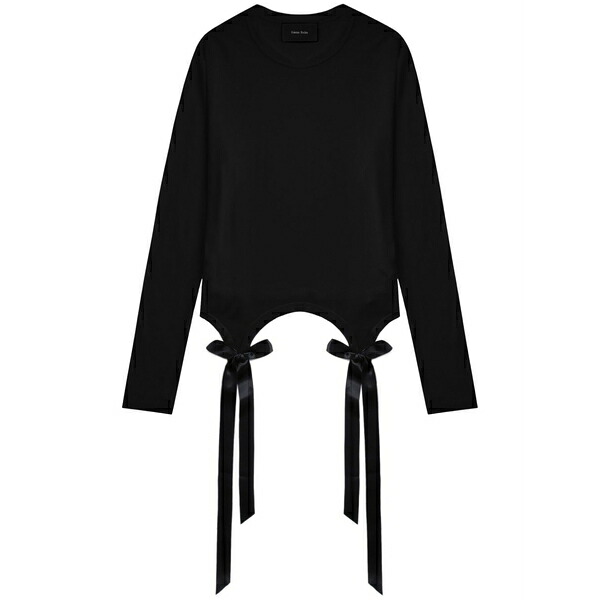 シモーネ・ロシャ レディース Tシャツ トップス Bow tail easy t-shirt Black|asty