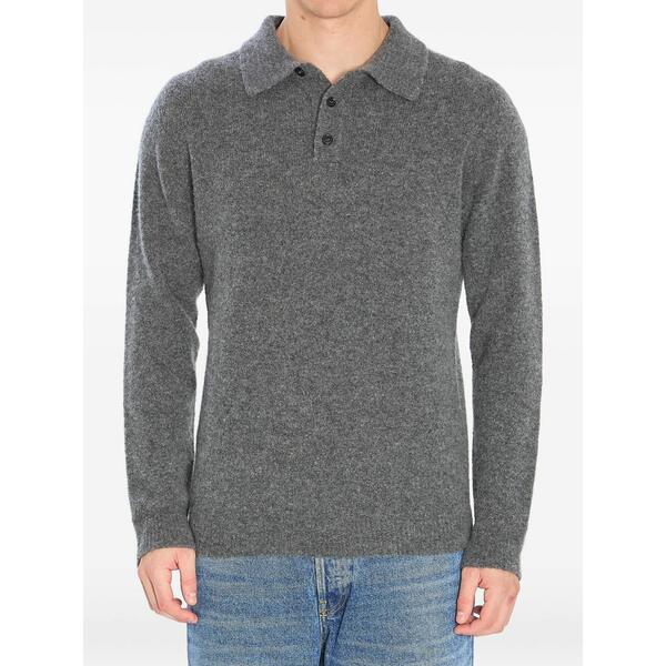 ロベルトコリーナ メンズ ポロシャツ トップス Cashmere blend polo shirt Grey|asty