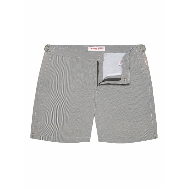 オールバー ブラウン メンズ カジュアルパンツ ボトムス Bulldog pinstriped swim shorts Grey｜asty
