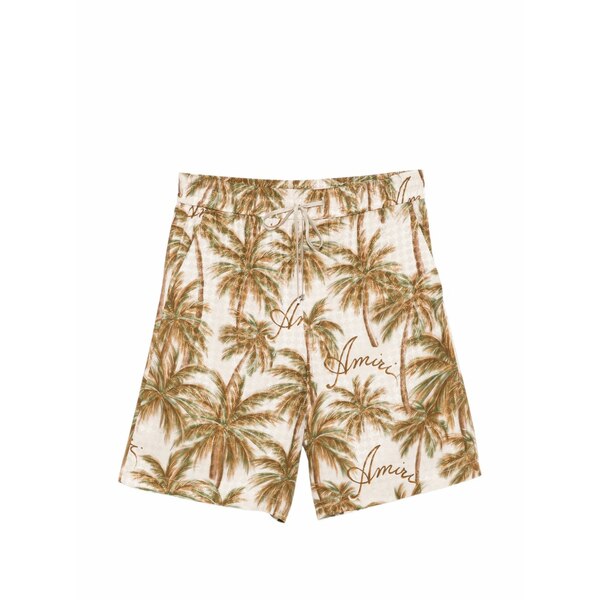 アミリ メンズ カジュアルパンツ ボトムス Logo-print shorts Neutrals|asty
