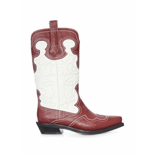 ガニー レディース ブーツ シューズ Embroidered two-tone boots Red|asty
