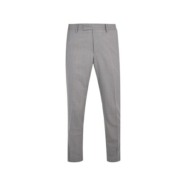 ラルディーニ メンズ カジュアルパンツ ボトムス Buttoned wool trousers Grey｜asty
