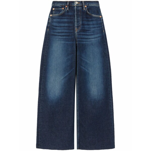 リダン レディース デニムパンツ ボトムス High-rise wide-leg jeans Blue｜asty