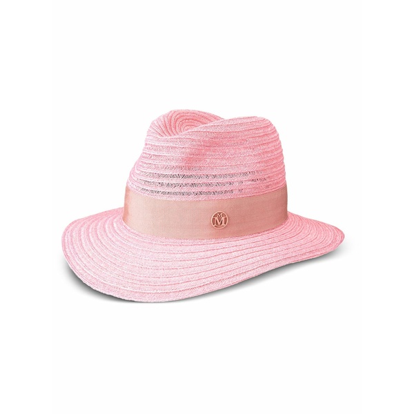 メゾンミッシェル レディース 帽子 アクセサリー Henrietta logo-plaque hat Pink｜asty