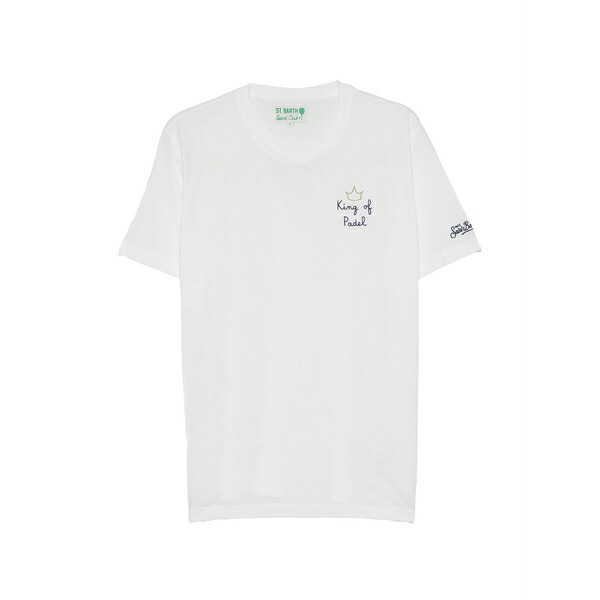 エムシーツーセイントバース メンズ Tシャツ トップス Embroidered cotton t-shirt White|asty