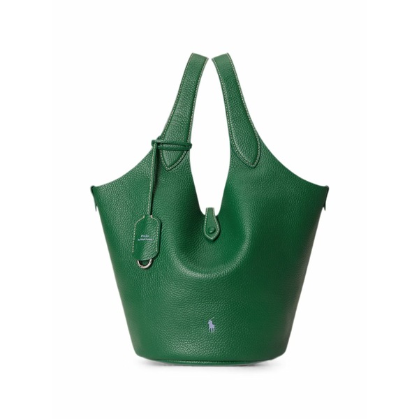 ラルフローレン レディース トートバッグ バッグ Polo play logo calf leather tote bag Green｜asty
