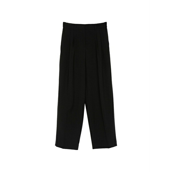 カルバンクライン レディース カジュアルパンツ ボトムス Pleated wide-leg trousers Black|asty