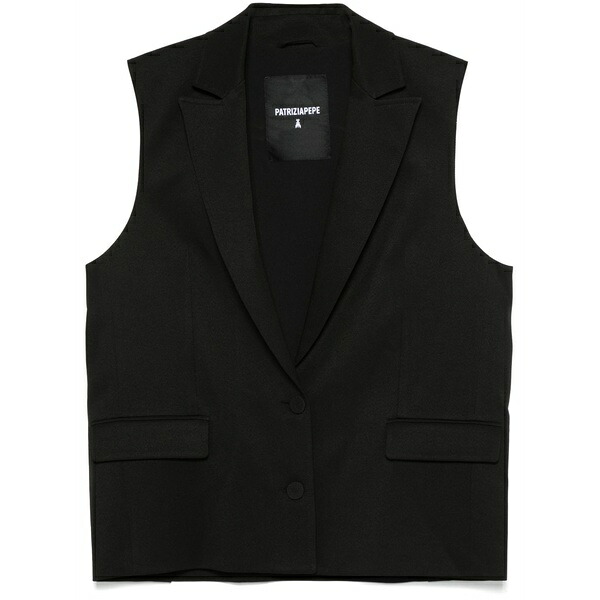 パトリツィア ペペ レディース ジャケット＆ブルゾン アウター Twill vest Black｜asty