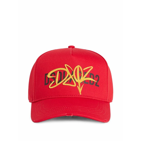 ディースクエアード メンズ 帽子 アクセサリー Dsquared2-logo baseball cap Red|asty