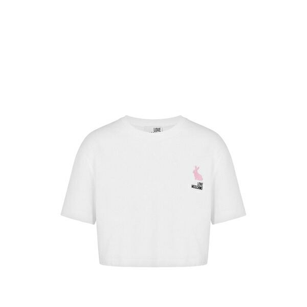 ラブ モスキーノ レディース Tシャツ トップス Embroidered cotton jersey t-shirt White|asty