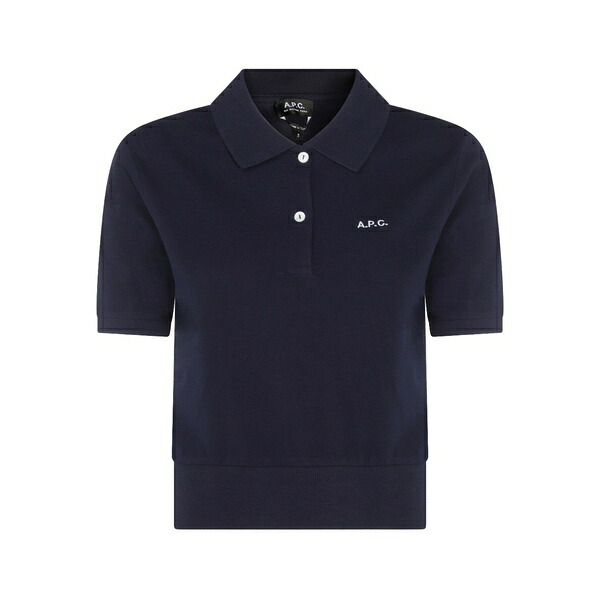 アーペーセー レディース ポロシャツ トップス Embroidered-logo polo shirt Blue|asty
