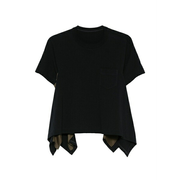 サカイ レディース Tシャツ トップス Pocket panelled t-shirt Blue｜asty
