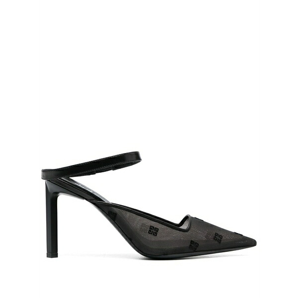 ジバンシー レディース サンダル シューズ 100mm logo-embroidered mules Black｜asty