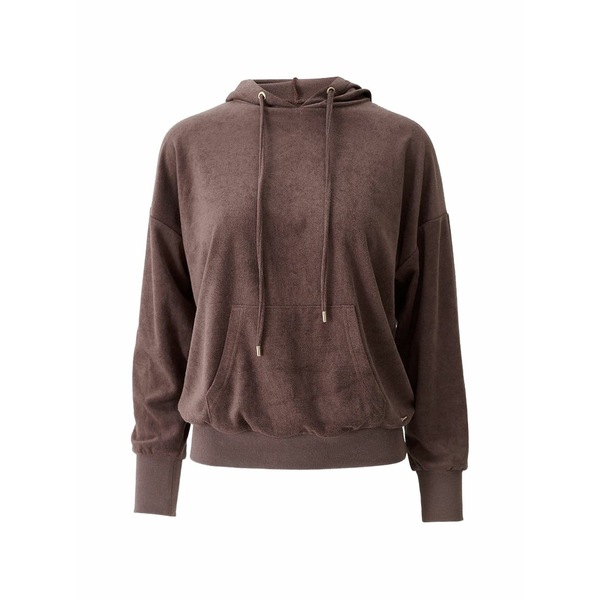 メリッサ オダバッシュ レディース パーカー・スウェットシャツ アウター Hooded kangaroo pocket sweatshirt Brown｜asty