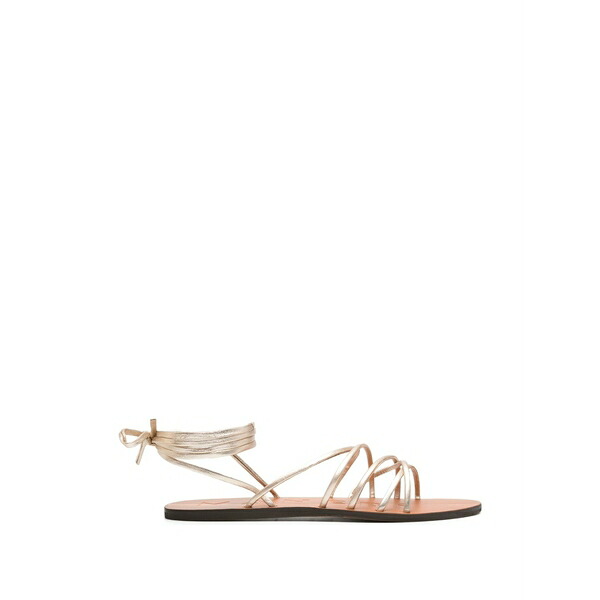 マネビ レディース サンダル シューズ Lace-up flat sandals Gold|asty