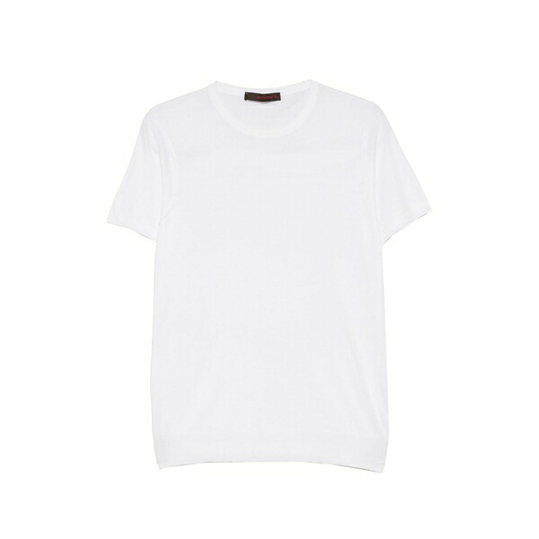 ジョルディーズ メンズ ニット&セーター アウター Crew-neck short-sleeve cotton t-shirt White|asty