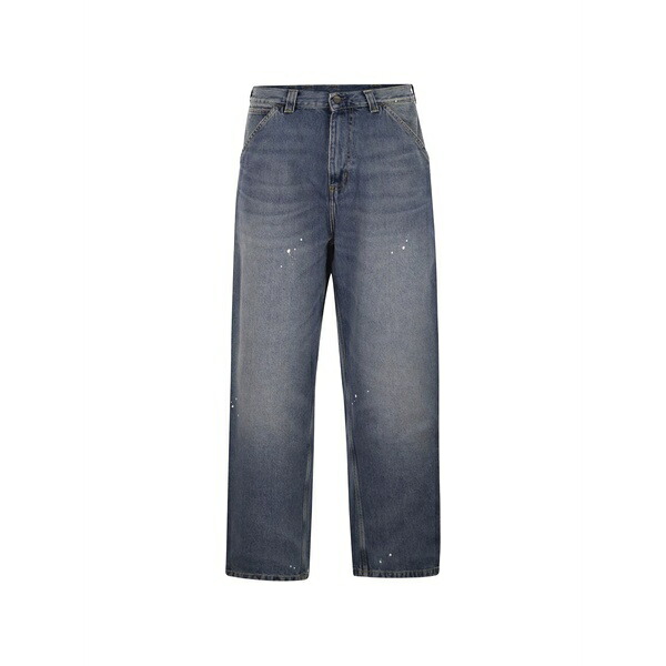 カーハート メンズ デニムパンツ ボトムス Double knee paint-splatter jeans Blue|asty