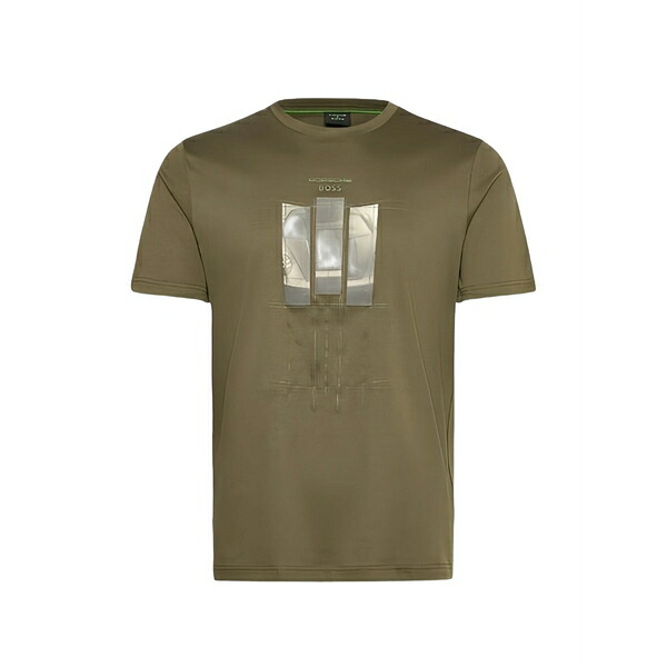 ボス メンズ Tシャツ トップス X porsche spirit 70 crew-neck cotton t-shirt Green｜asty