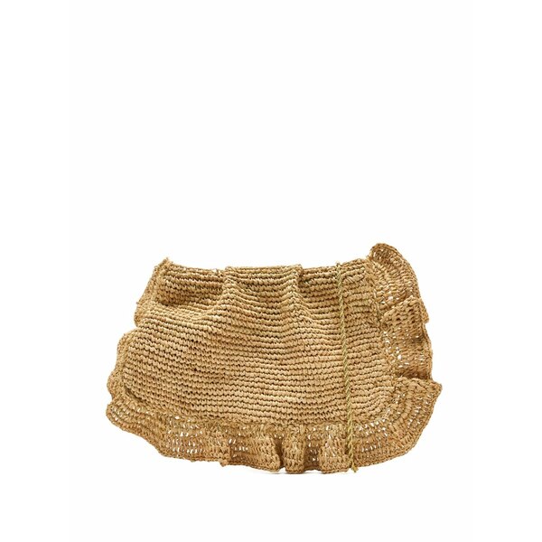 ロフラー ランダル レディース クラッチバッグ バッグ Mavis ruffled raffia clutch Neutrals｜asty