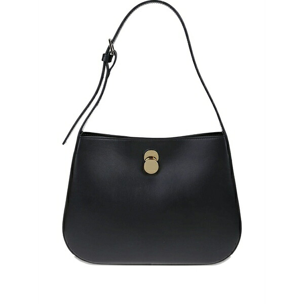 ファビアナ フィリッピ レディース ショルダーバッグ 御徒面子 Curved leather shoulder bag Black