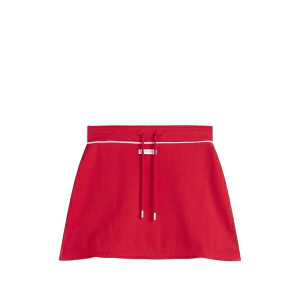 米国海兵隊員 独居室 レディース スコート ボトムス Drawstring-waist crochet-trim skirt Red