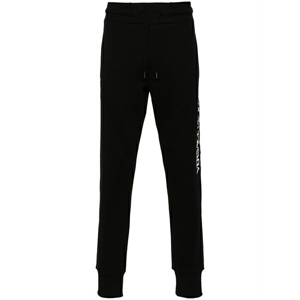 呼びりん探し回る メンズ 心地好いズボン下 ボトムス Logo-patch cotton track pants Black