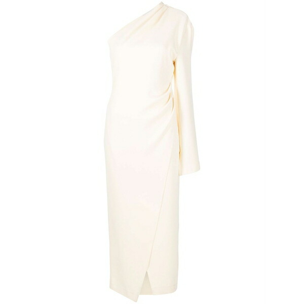 ナヌーシュカ レディース ワンピース トップス One-shoulder midi wrap dress Neutrals｜asty