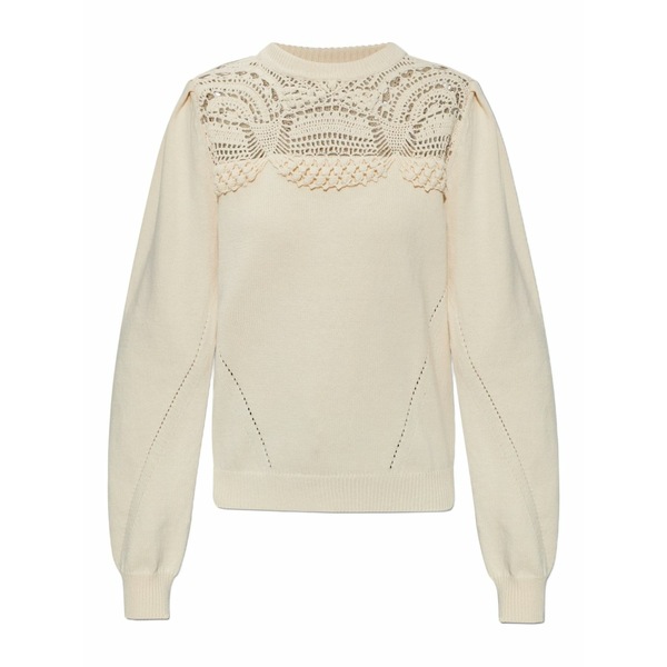 ウラ・ジョンソン レディース 編み物\u0026プルオーバー アウター Crochet sweater Neutrals