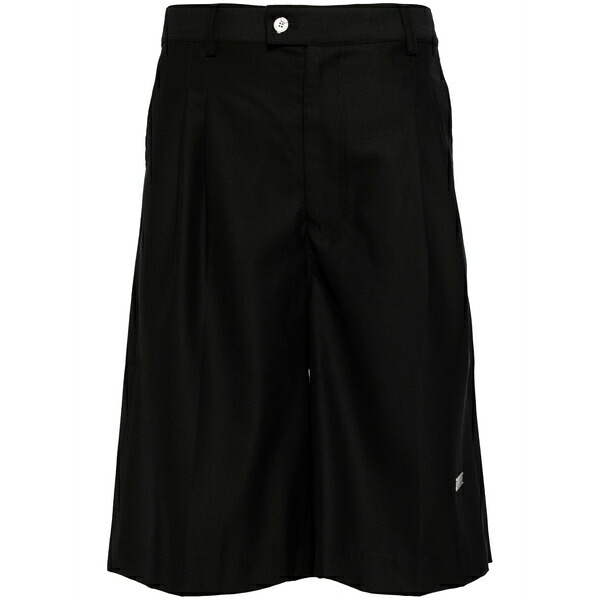 シーツーエイチフォー メンズ 心地好いズボン下 ボトムス Staff uniform logo-plaque shorts Black