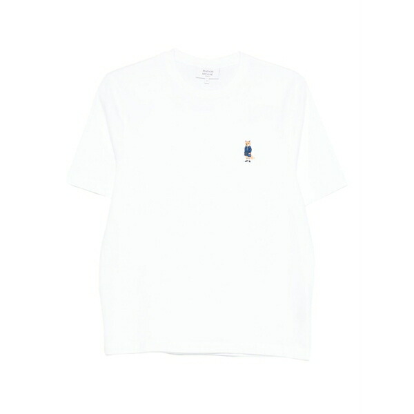 棲み家 狐狸 レディース プルオーバー トップス Dressed fox embroidered t-shirt White