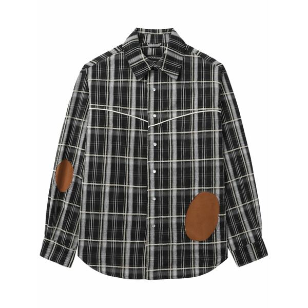 アンダーソン 呼びりん メンズ プルオーバー トップス Checked shirt Black