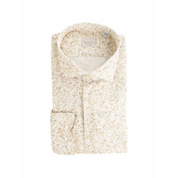 ブランカッチオ メンズ プルオーバー トップス Leaf-print long-sleeve shirt Neutrals