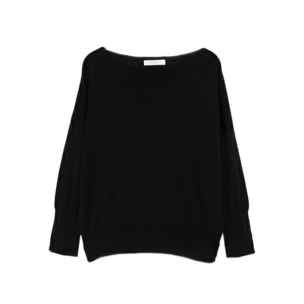 インコテックス レディース 編み物\u0026スウェーター アウター Boat-neck three-quarter sleeve sweater Black