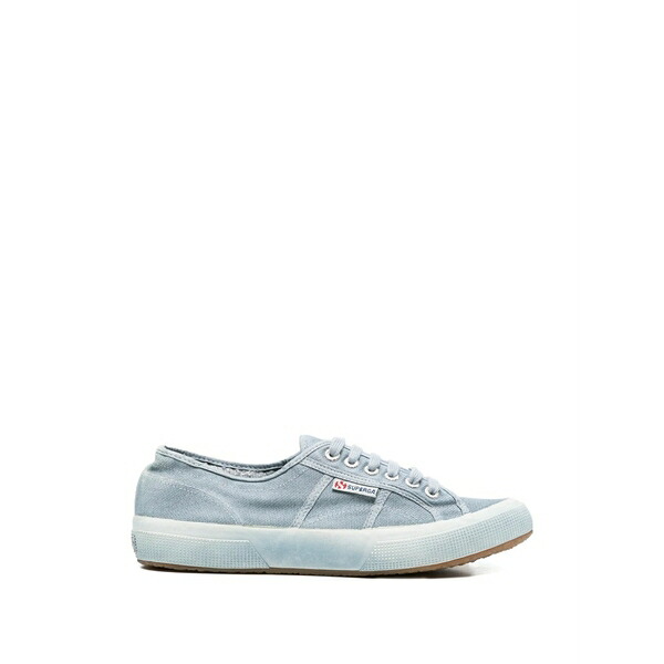 つづり方ガ メンズ スニーカー シューズ Canvas lace-up sneakers Blue